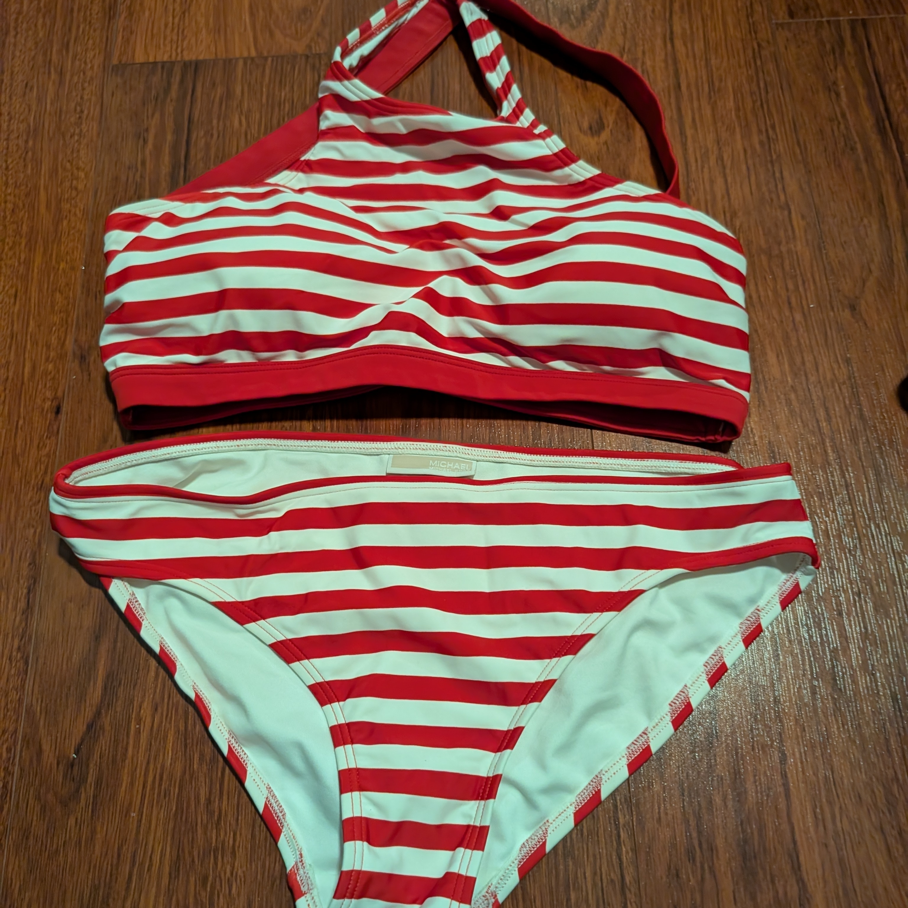 Michaels Red And White Striped Swimwear